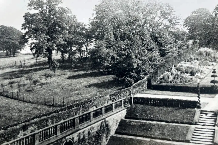 The walkway from the house towards the Lady Garden