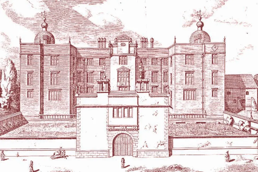 Engraving of Beaudesert from Robert Plot's book of 1686