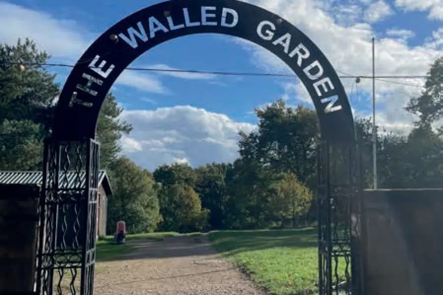 The arched entrance to the Walled Garden today